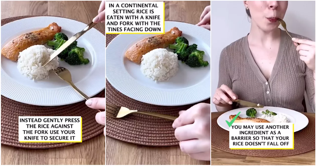 'You're teaching fish how to swim' - Etiquette Expert Gets Ridiculed for Eating Rice With Fork & Knife