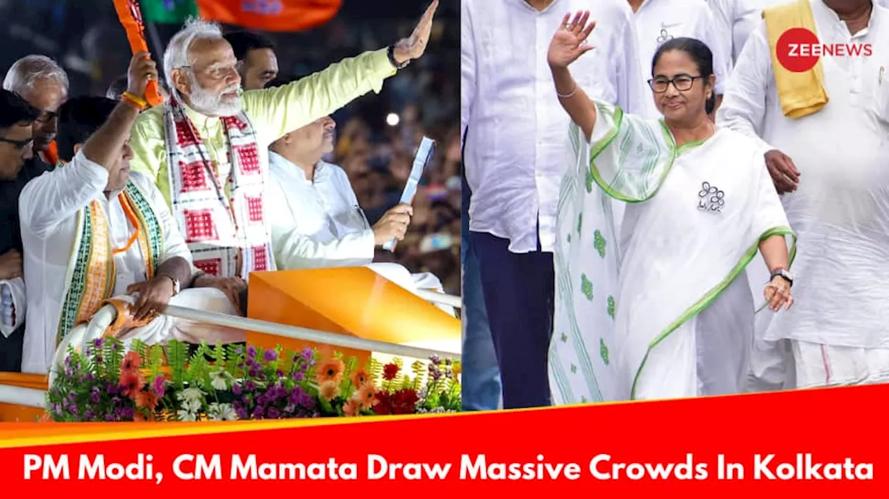 Kolkata Turns Saffron And Green As PM Modi, CM Mamata’s Roadshows Electrify City