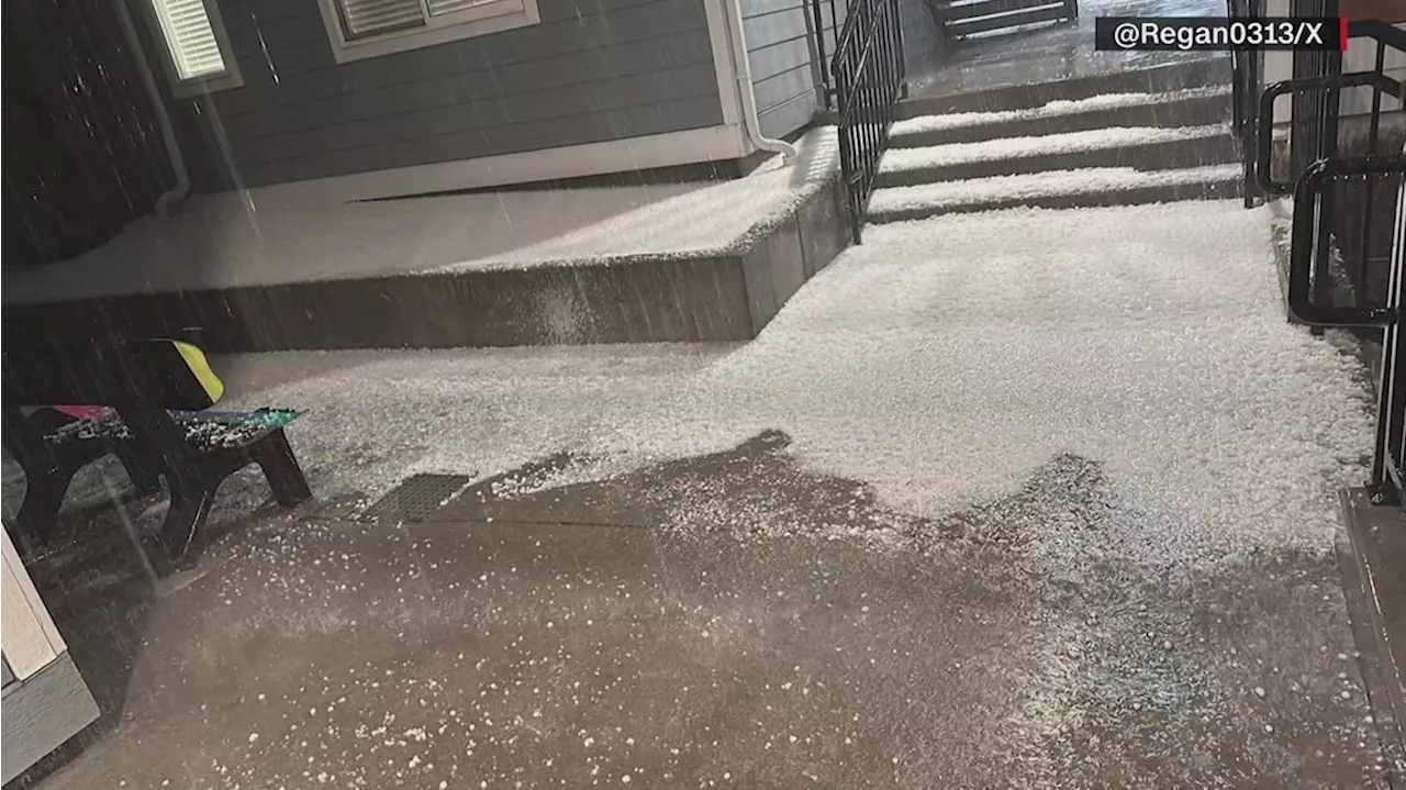 Greeley streets flooded under hail after severe storm