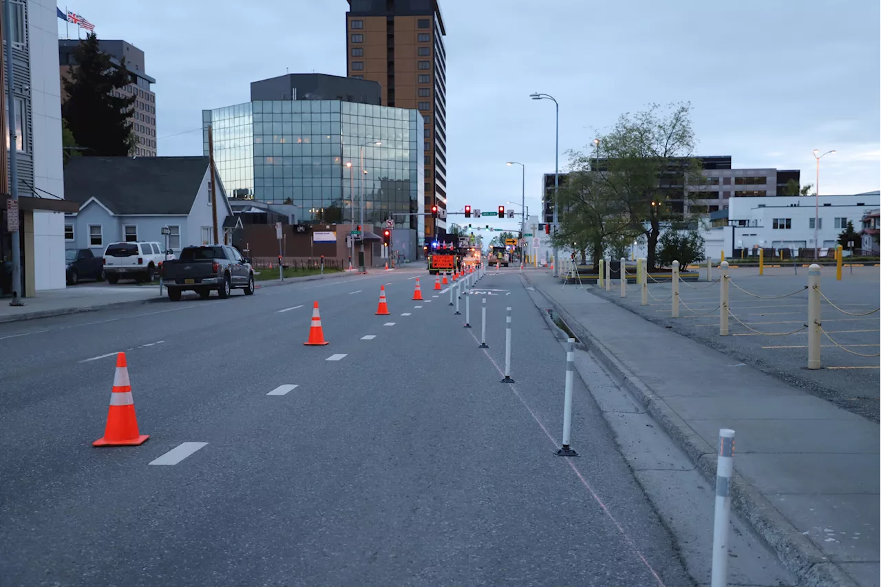 Downtown Anchorage is getting a protected bike lane for the summer