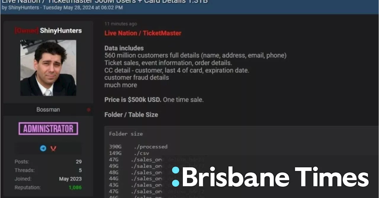 Australians may be caught up in suspected Ticketmaster hack