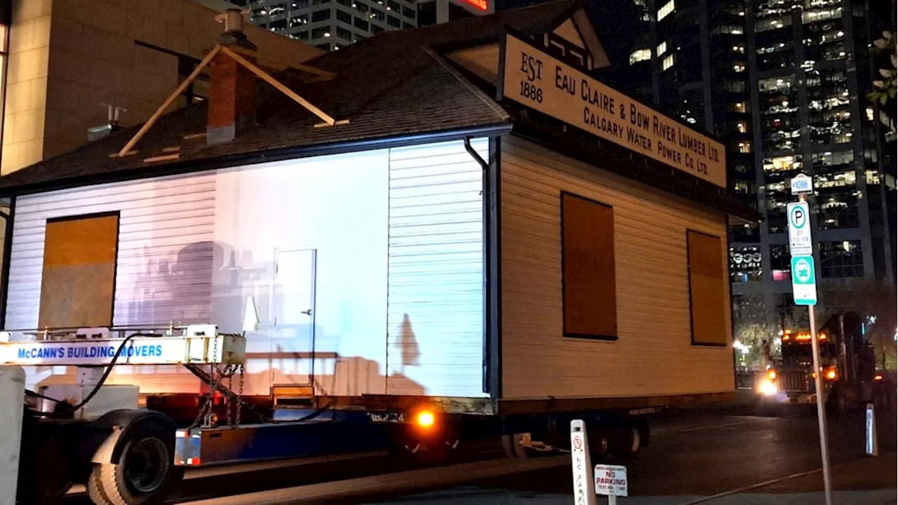 Calgary's historic Eau Claire and Bow River Lumber building moved to permanent location