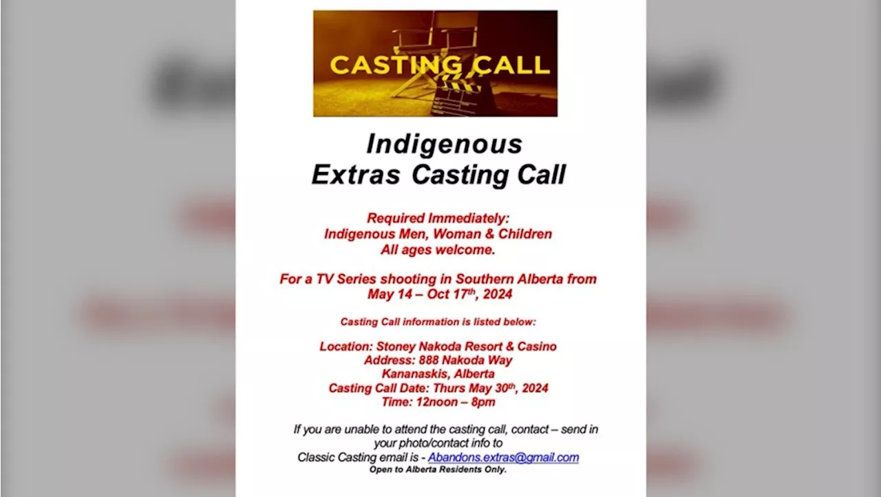Netflix holding open casting call for Indigenous extras Thursday