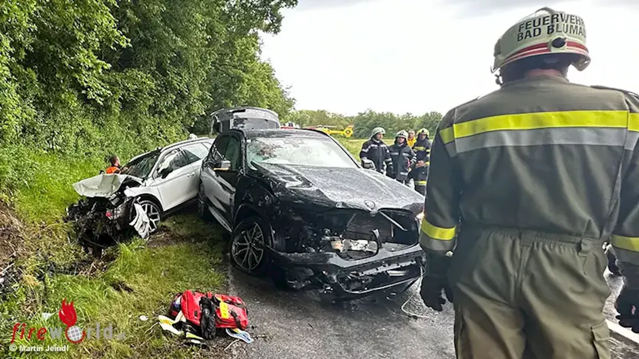 Stmk: Frontalzusammenstoß auf der L402 in Burgau → zwei Schwerverletzte