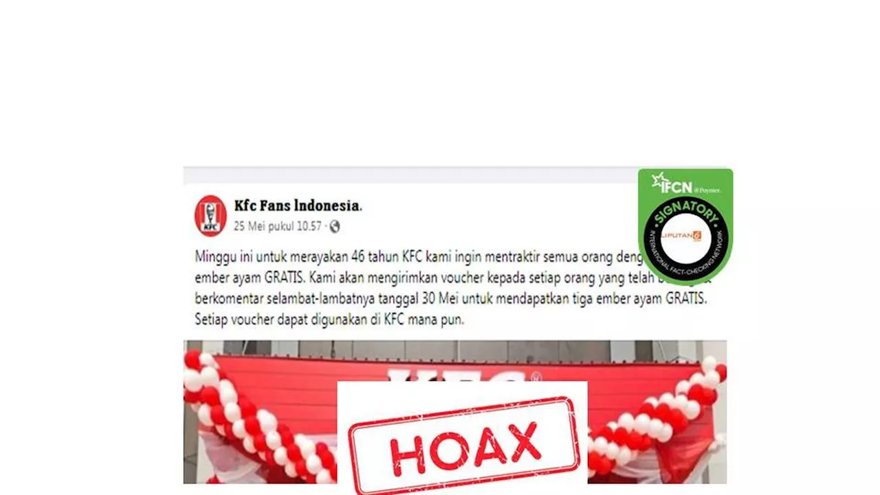 Hoaks Pembagian Hadiah Ulang Tahun Perusahaan, dari Restoran Cepat Saji sampai Otomotif