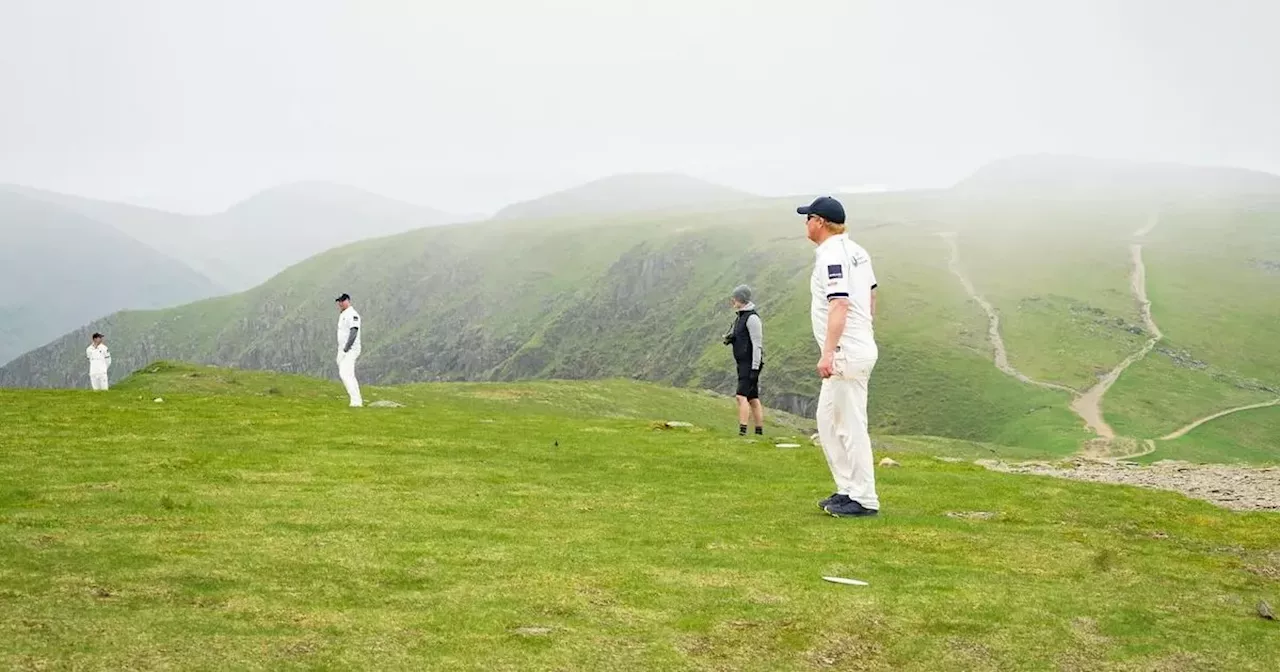 Amateur cricketers scale Helvellyn for a thrilling charity match at 3,116ft