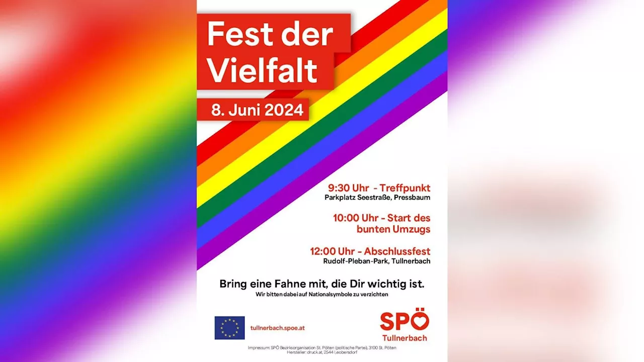 Große Aufregung um Fest der Vielfalt-Plakat der SPÖ Tullnerbach