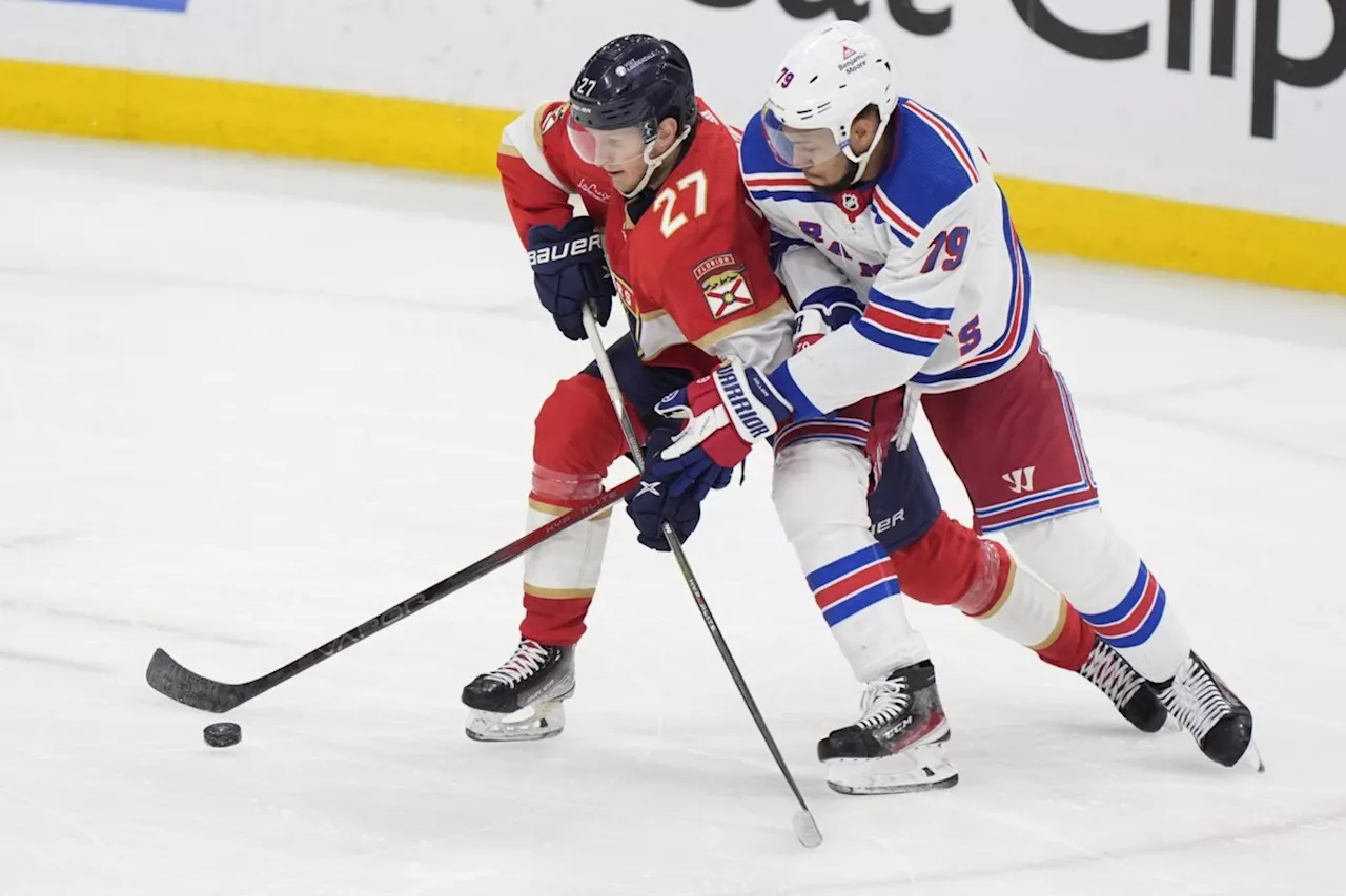 Reinhart scores in OT, Panthers beat Rangers 3-2 to tie East final