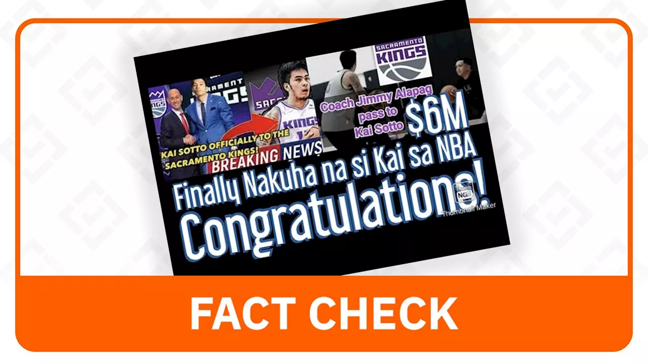 FACT CHECK: Kai Sotto did not join Sacramento Kings