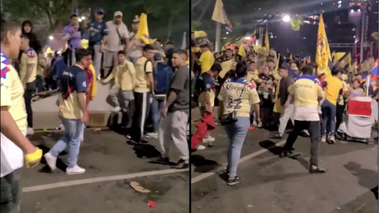 Aficionados de América se pelearon entre sí durante festejos en el Ángel de la Independencia