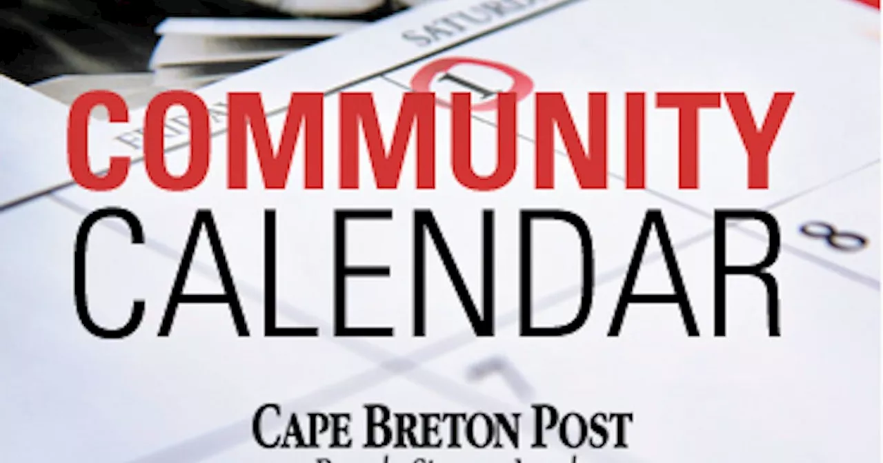 Cape Breton Community Calendar events for May 30-June 5