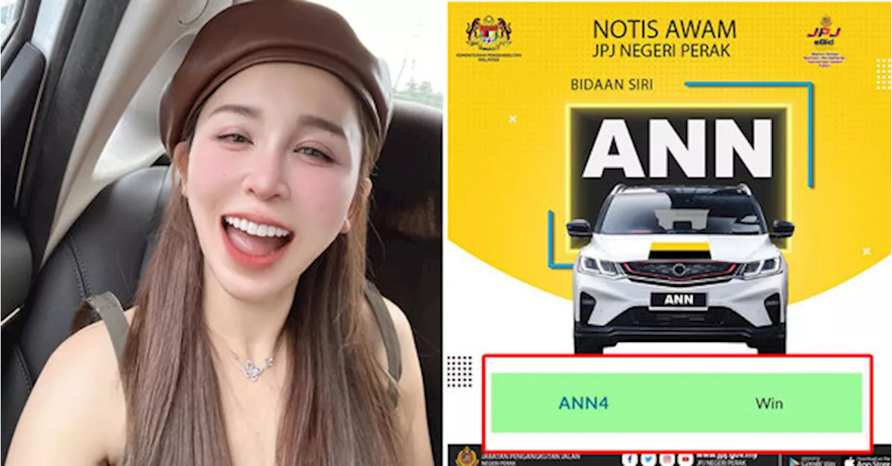 Malaysian Influencer Spends RM145,000 To Buy 'ANN4' Licence Plate That Resembles Her Name