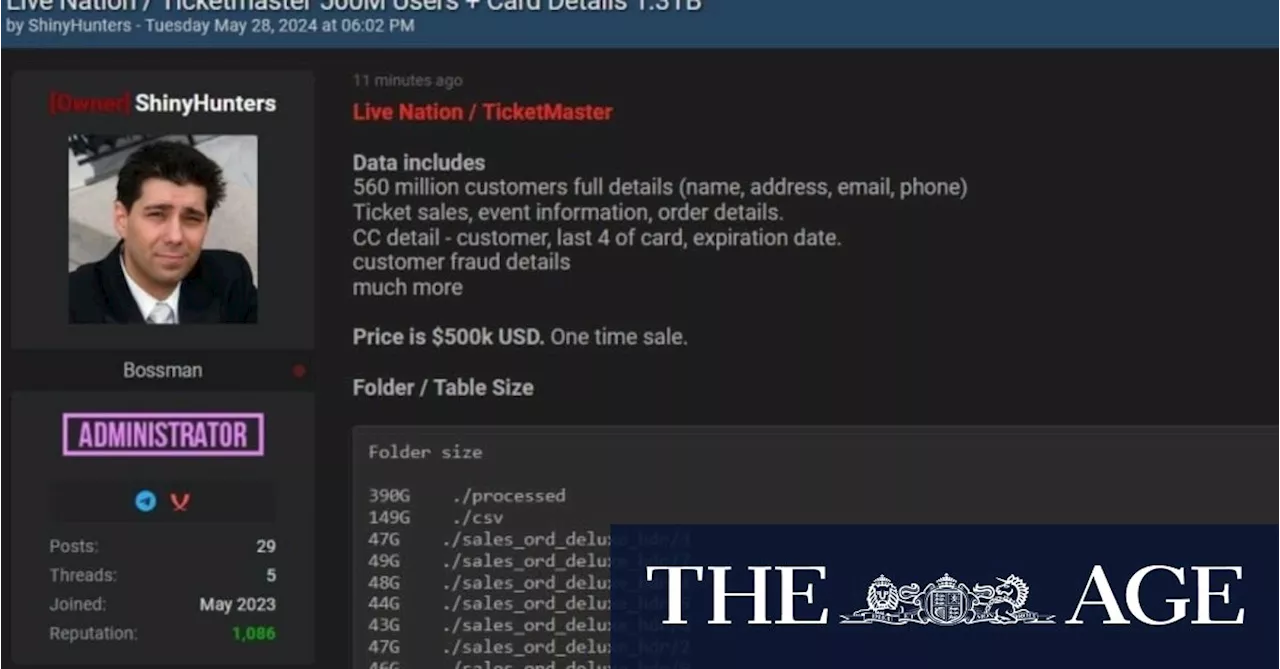 Australians may be caught up in suspected Ticketmaster hack