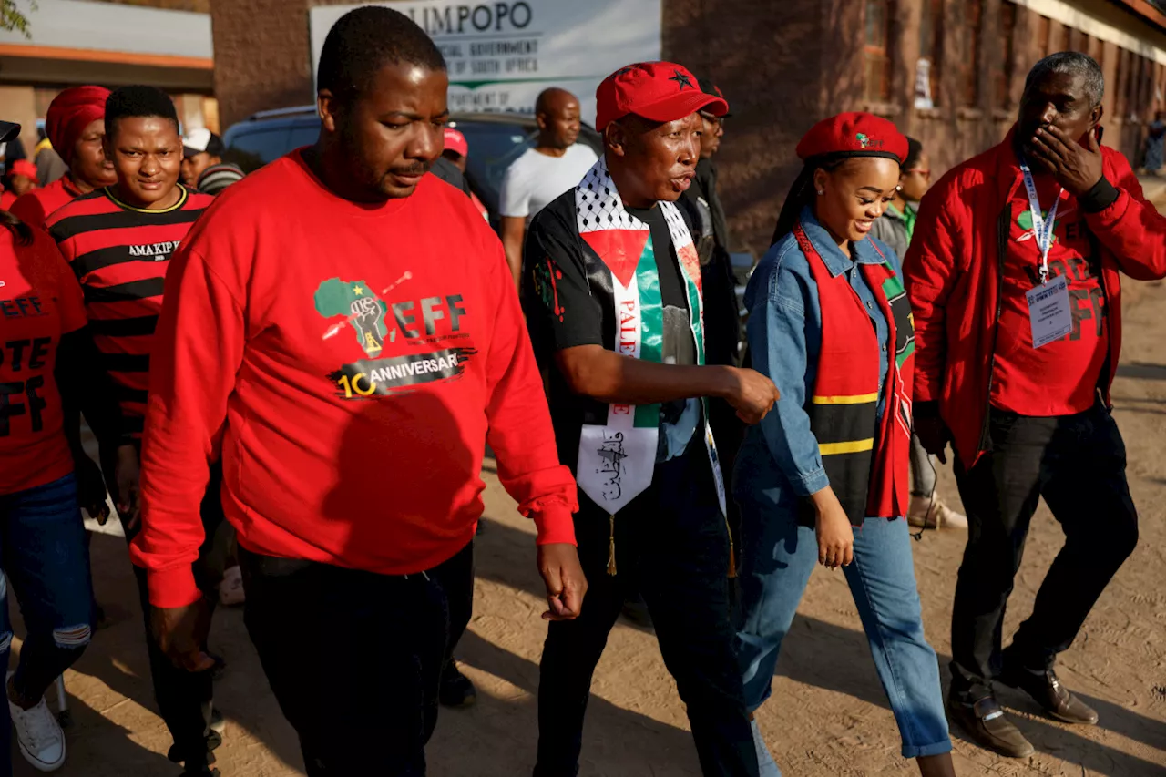 Julius Malema queues for FOUR hours to vote, hits out at IEC