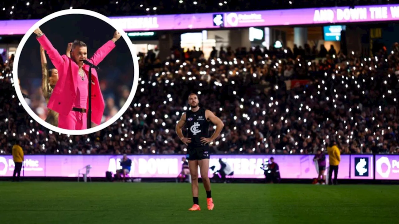 Robbie Williams included in special pre-game tribute to cancer battlers before Carlton-Collingwood clash