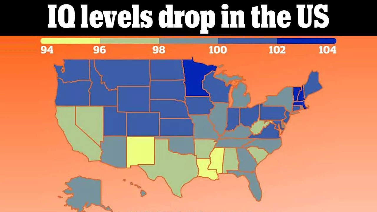 As research warns IQ is falling for first time EVER.... our map reveals average scores in every US...