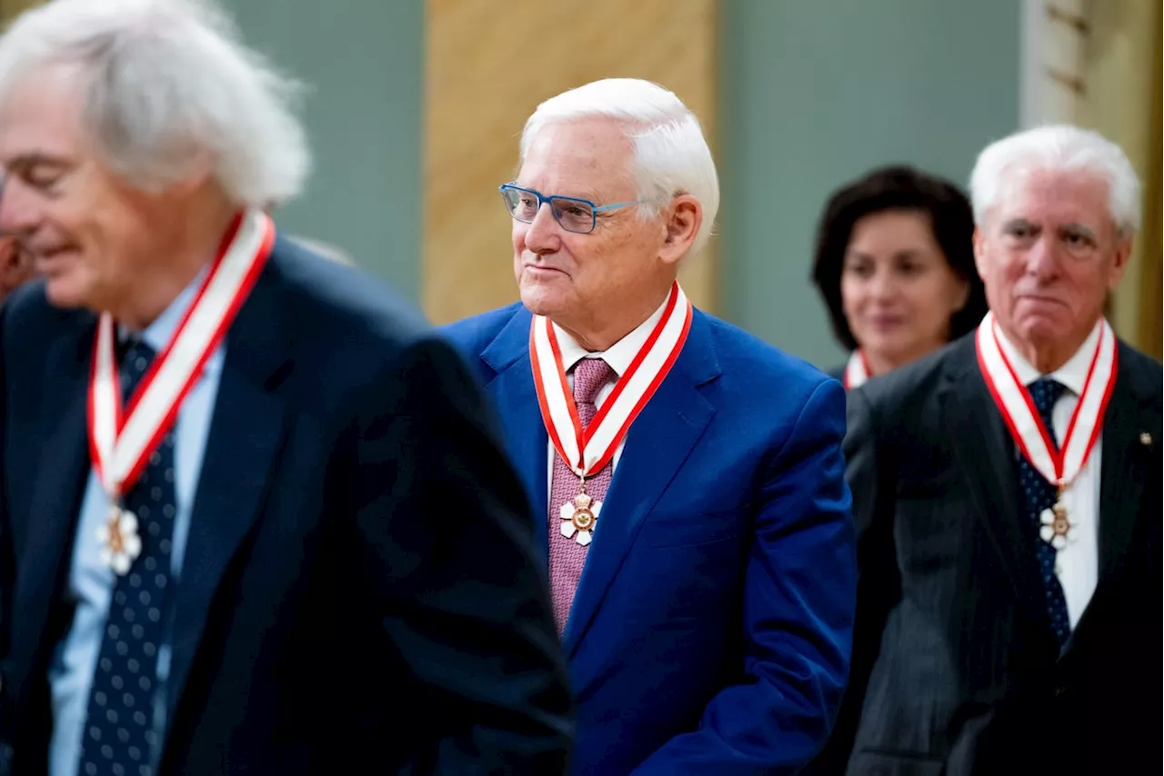 Gordon Campbell’s and Joy MacPhail’s paths cross as both receive the Order of Canada