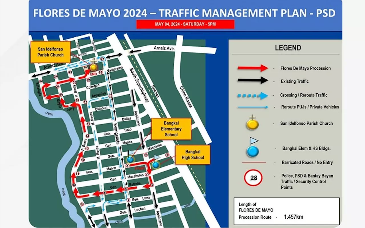 Makati announces road closure, rerouting scheme for Flores de Mayo