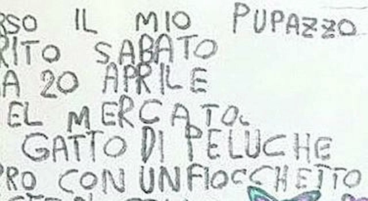 Roma, l'appello della bimba: «Trovate il mio peluche, vi offro cinque euro»