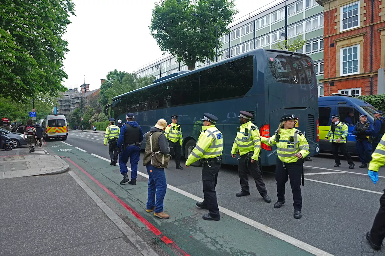 Three charged after protest stops coach taking asylum seekers to Bibby Stockholm