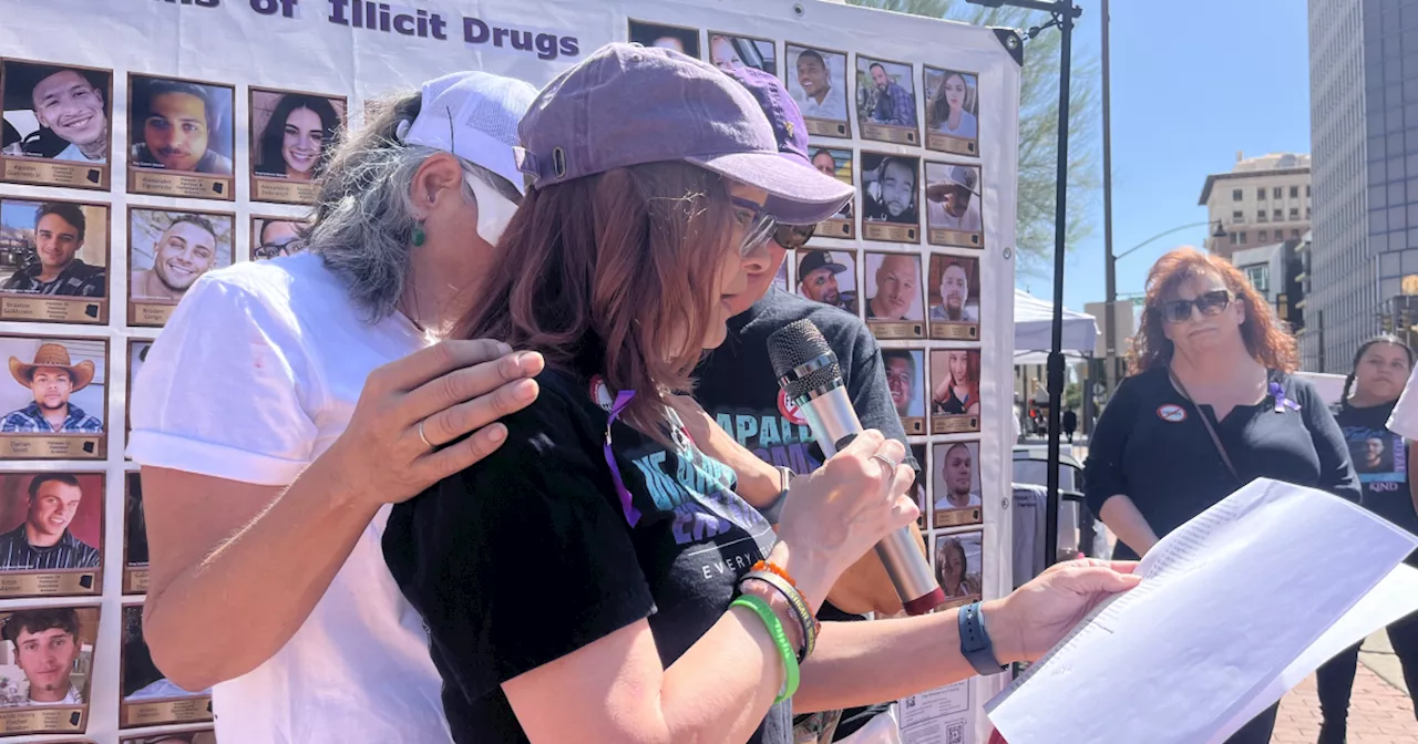 Moms rally in Downtown Tucson, remembering children lost to drug overdoses