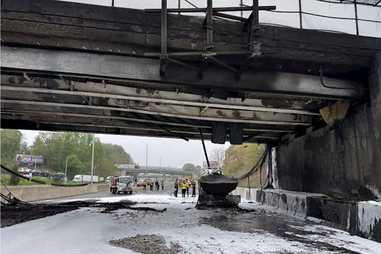 Traffic snarled as workers begin removing bridge over I-95 following truck fire in Connecticut