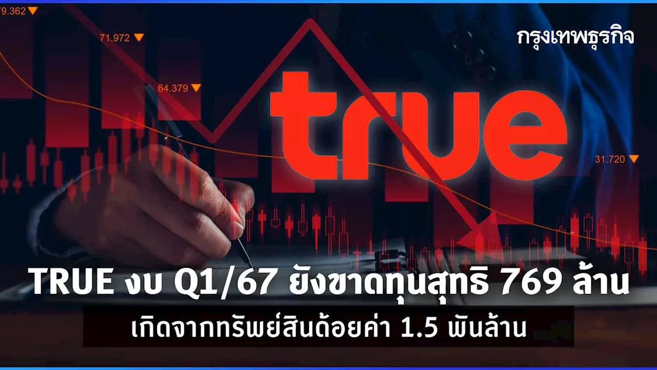 TRUE งบ Q1/67 ยังขาดทุนสุทธิ 769 ล้าน ทรัพย์สินด้อยค่า 1.5 พันล้าน