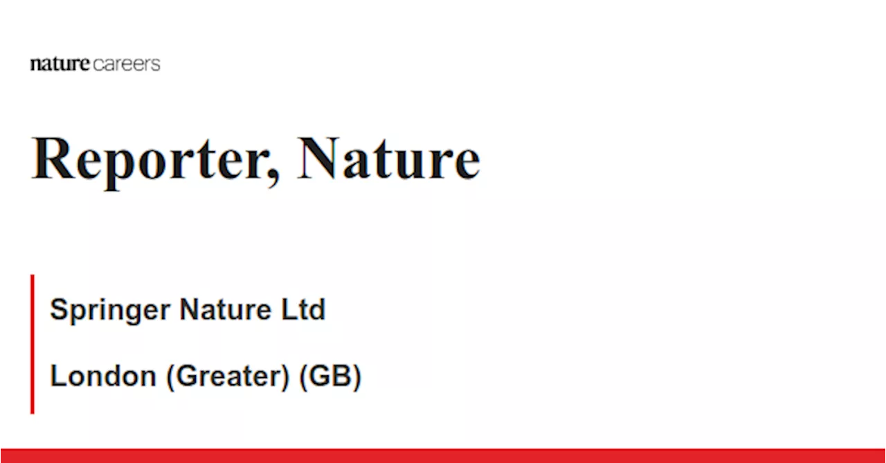  London (Greater) (GB) job with Springer Nature Ltd