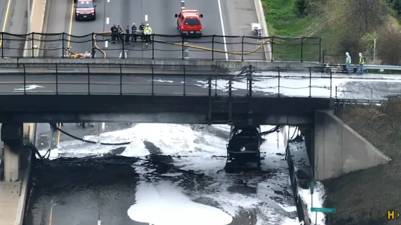 Demolition begins on Interstate 95 overpass in Norwalk, Conn.