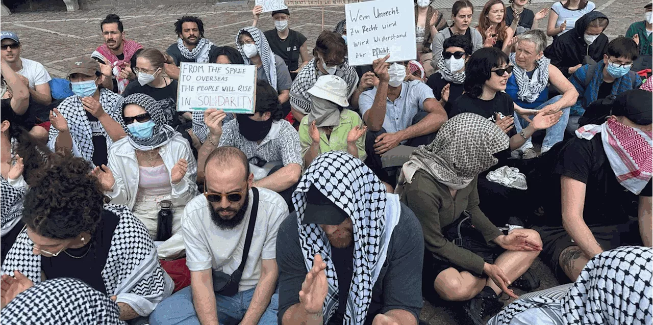 Propalästinensische Proteste vor HU Berlin