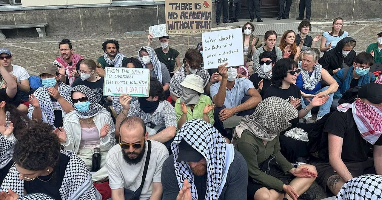 Propalästinensische Proteste vor HU Berlin