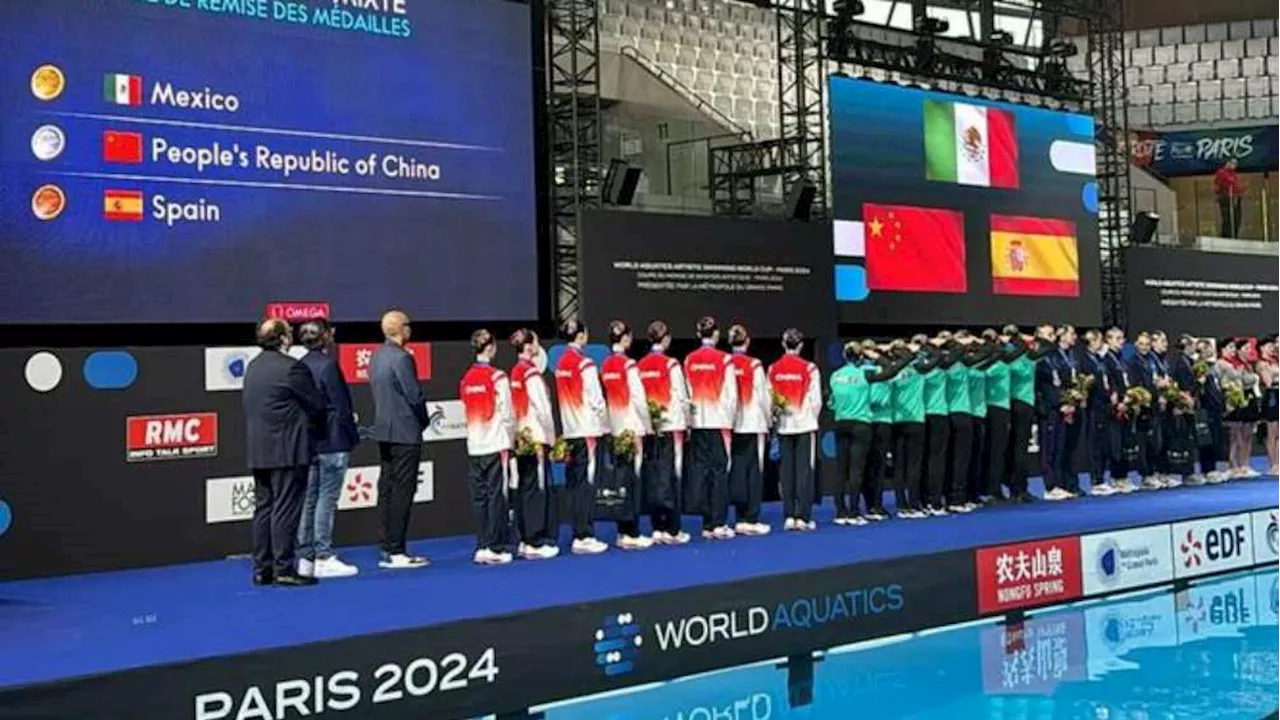 ¡Espectacular! Equipo mexicano de natación artística conquista oro en Copa del Mundo, en París