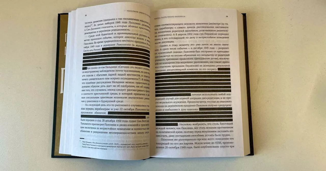 Russian publisher redacts book on gay Italian director amid LGBT crackdown