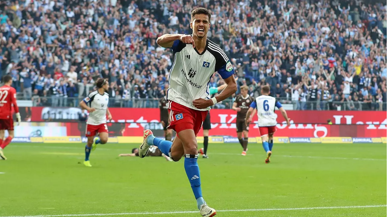 Aufstieg vertagt, Relegation noch möglich: Der Hamburger SV schlägt St. Pauli im Derby mit 1:0