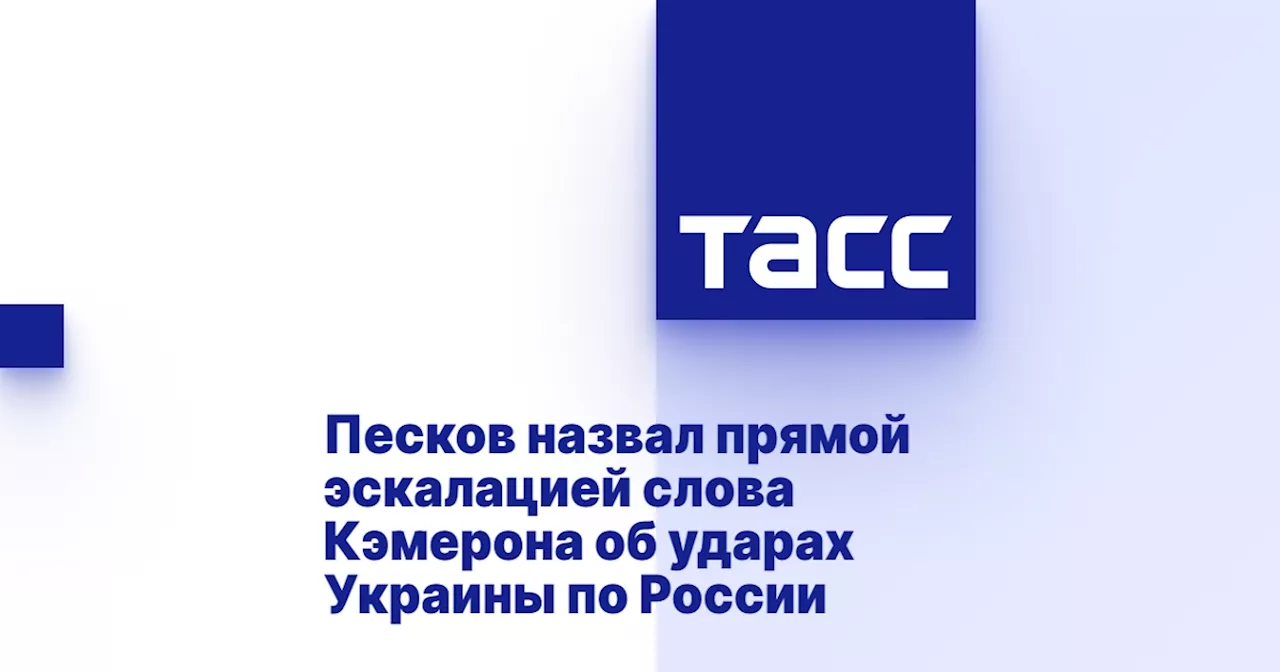 Песков назвал прямой эскалацией слова Кэмерона об ударах Украины по России