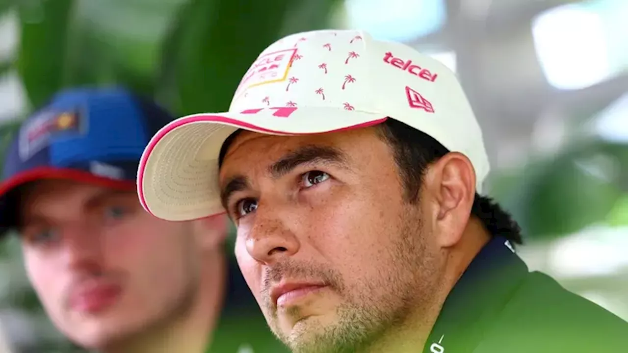 Checo Pérez presenta casco en honor a los latinos para Gran Premio de Miami 2024