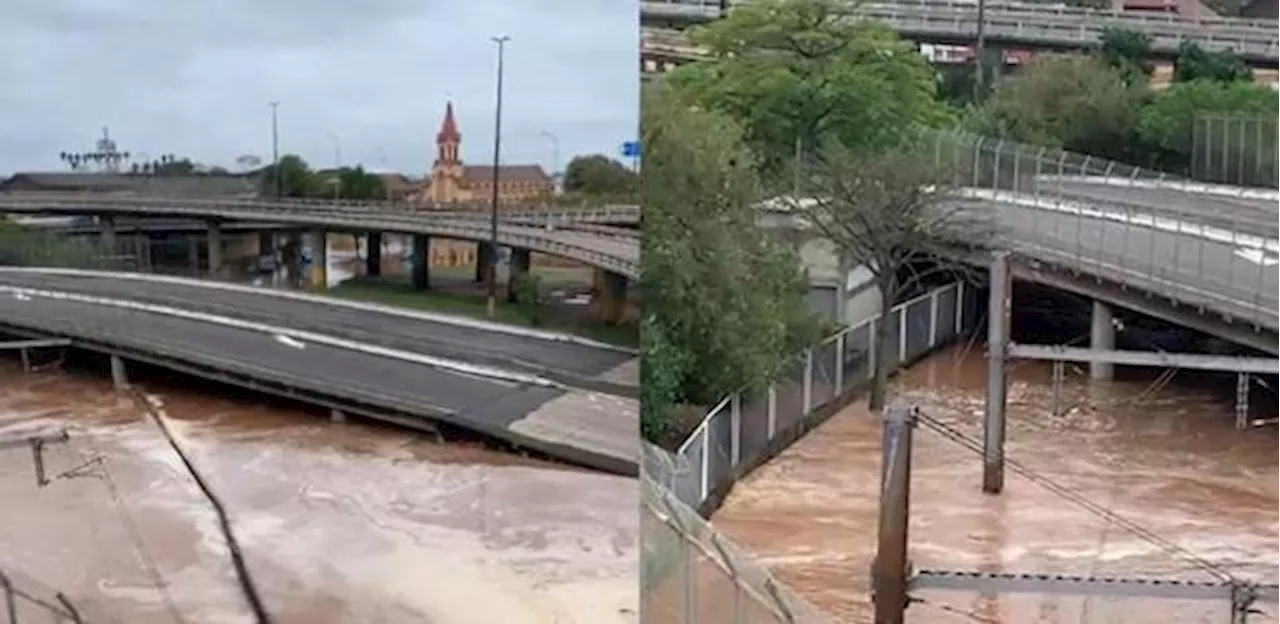 Guaíba tem alerta de inundação extrema e portão 14 rompe em Porto Alegre