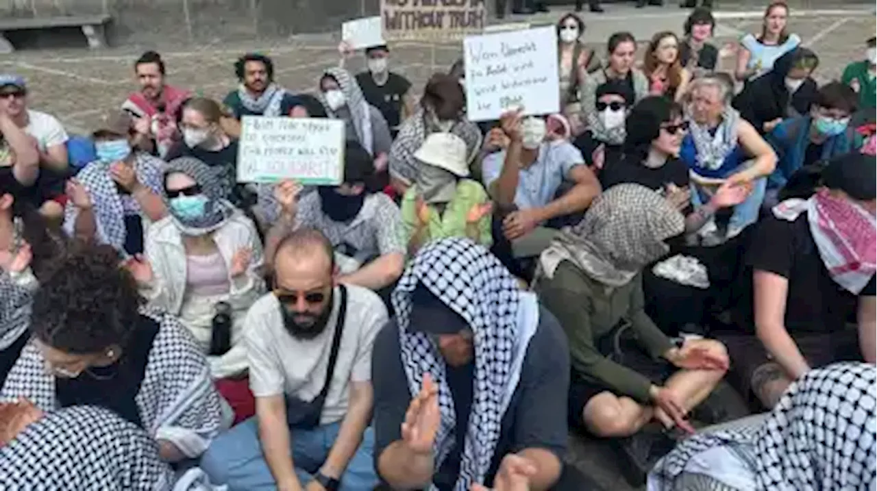 Propalästinensische Proteste vor HU Berlin