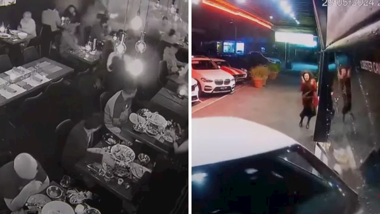 Lobster Cave diners in Beaumaris almost hit by out-of-control BMW as CCTV emerges