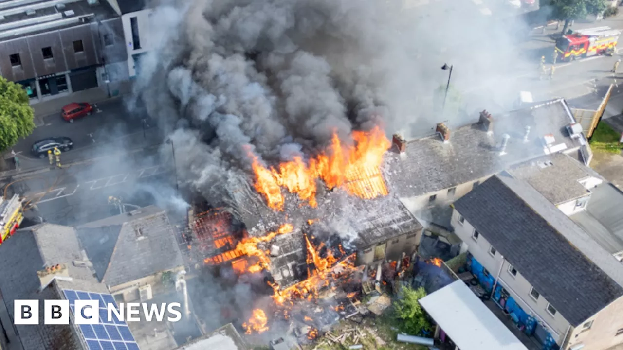 Limavady firefighters remain at scene of town centre blaze