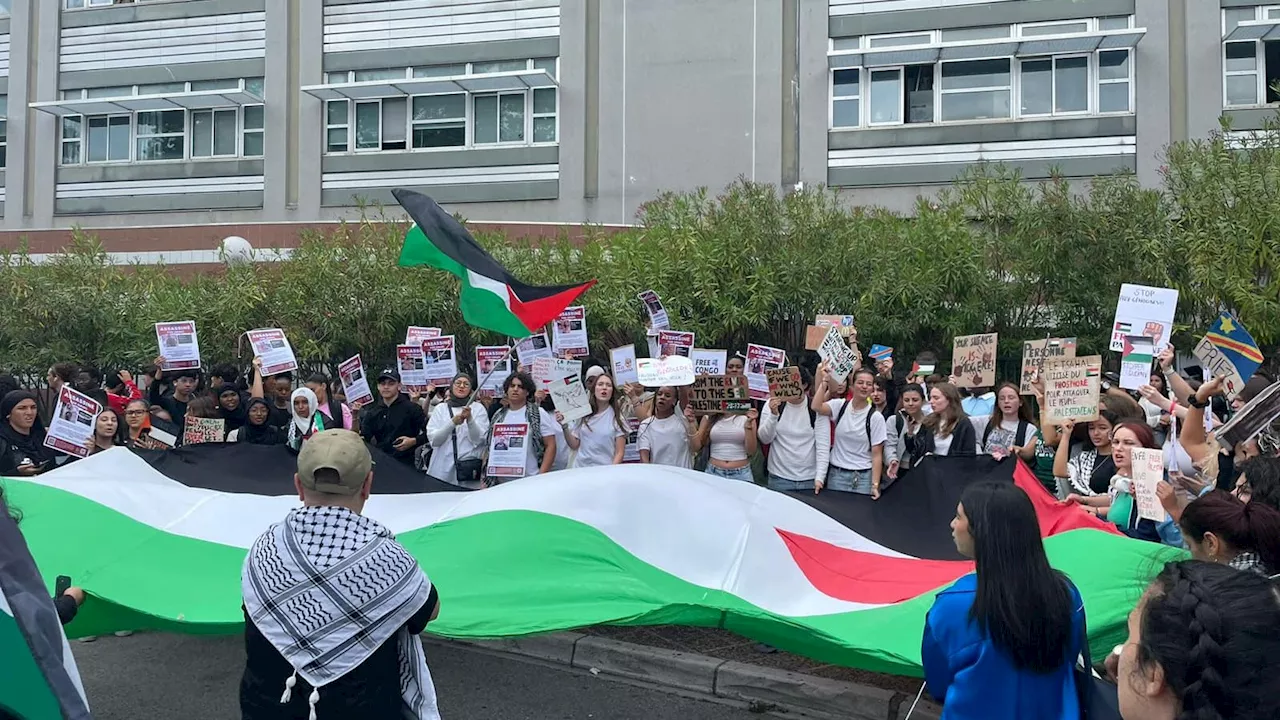 Nice: environ 200 manifestants pro-palestiniens se sont rassemblés devant le lycée Apollinaire