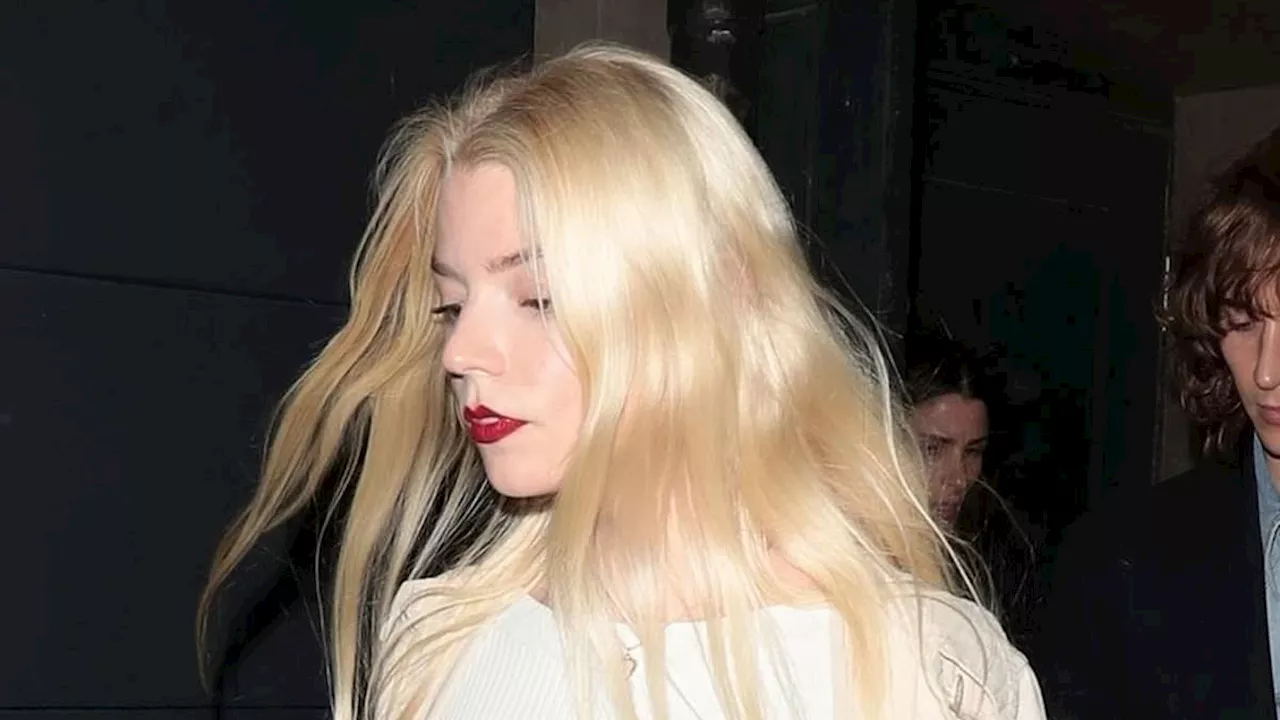 Anya Taylor-Joy looks chic in tight white dress as she and Lewis Hamilton support man of the moment...