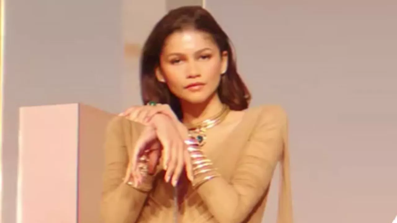 Zendaya's fans go wild over her sexy nude dress with a VERY high slit