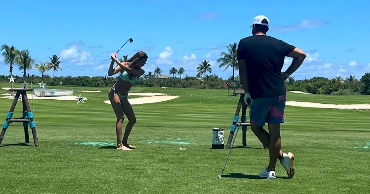 LIV Golf: Brooks Koepka's model wife takes to golf course with wearing ...