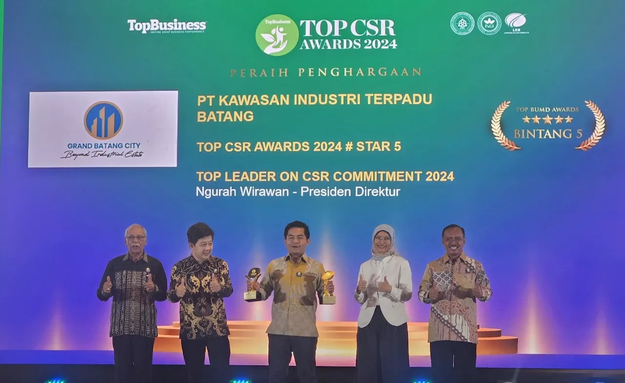 PT Kawasan Industri Terpadu Batang Raih 2 Penghargaan TOP CSR Award 2024