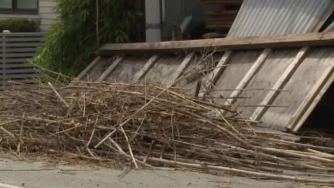 Heights neighbors worried about crumbling storage unit damaged in recent storms