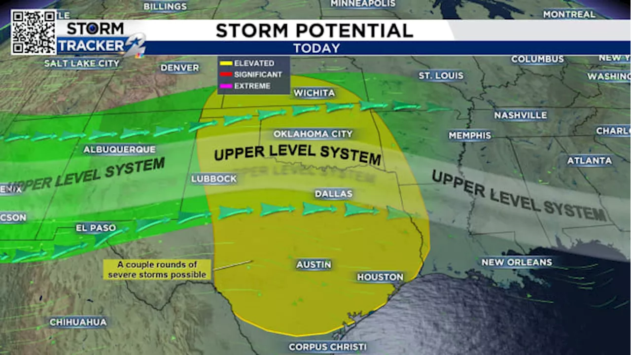 Strong afternoon thunderstorms in Houston possible today; more severe threats Friday morning