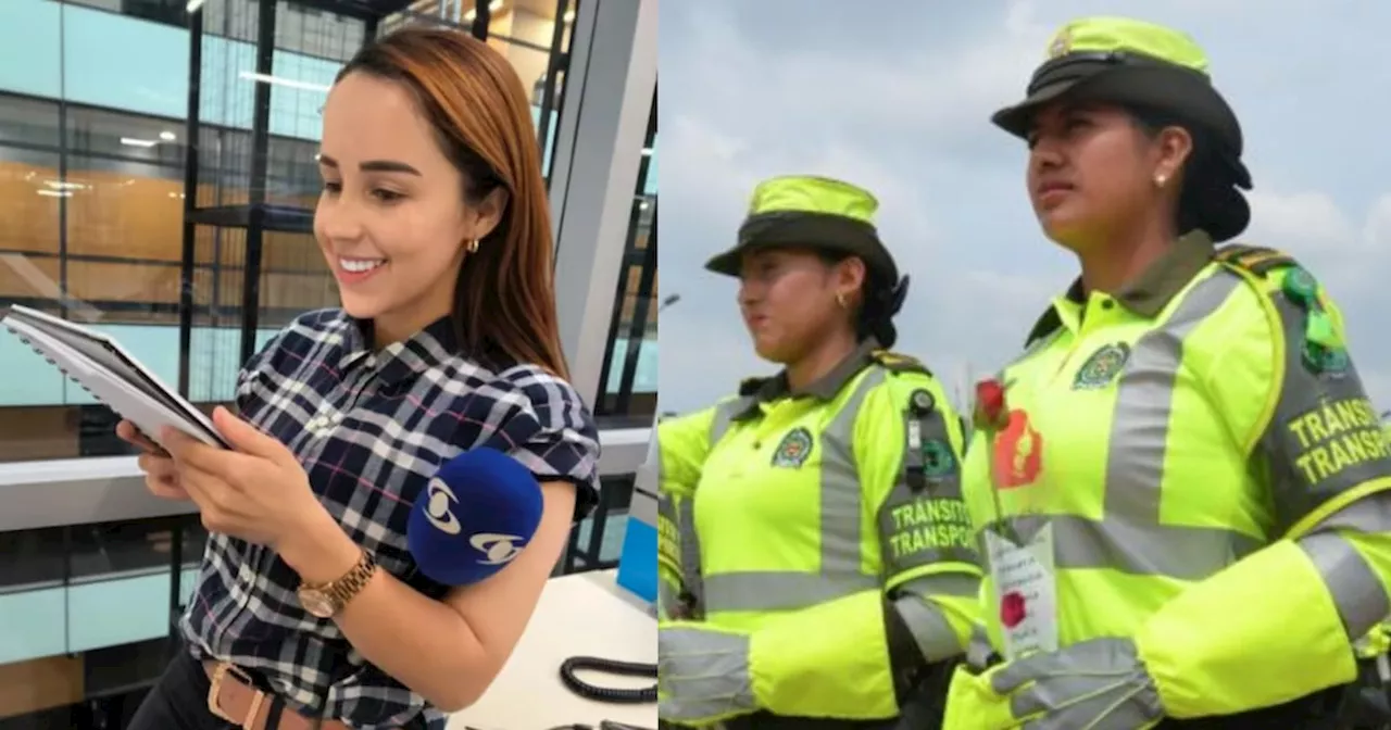 Érika Zapata de Noticias Caracol tuvo noble gesto con uniformados de la policía en Medellín