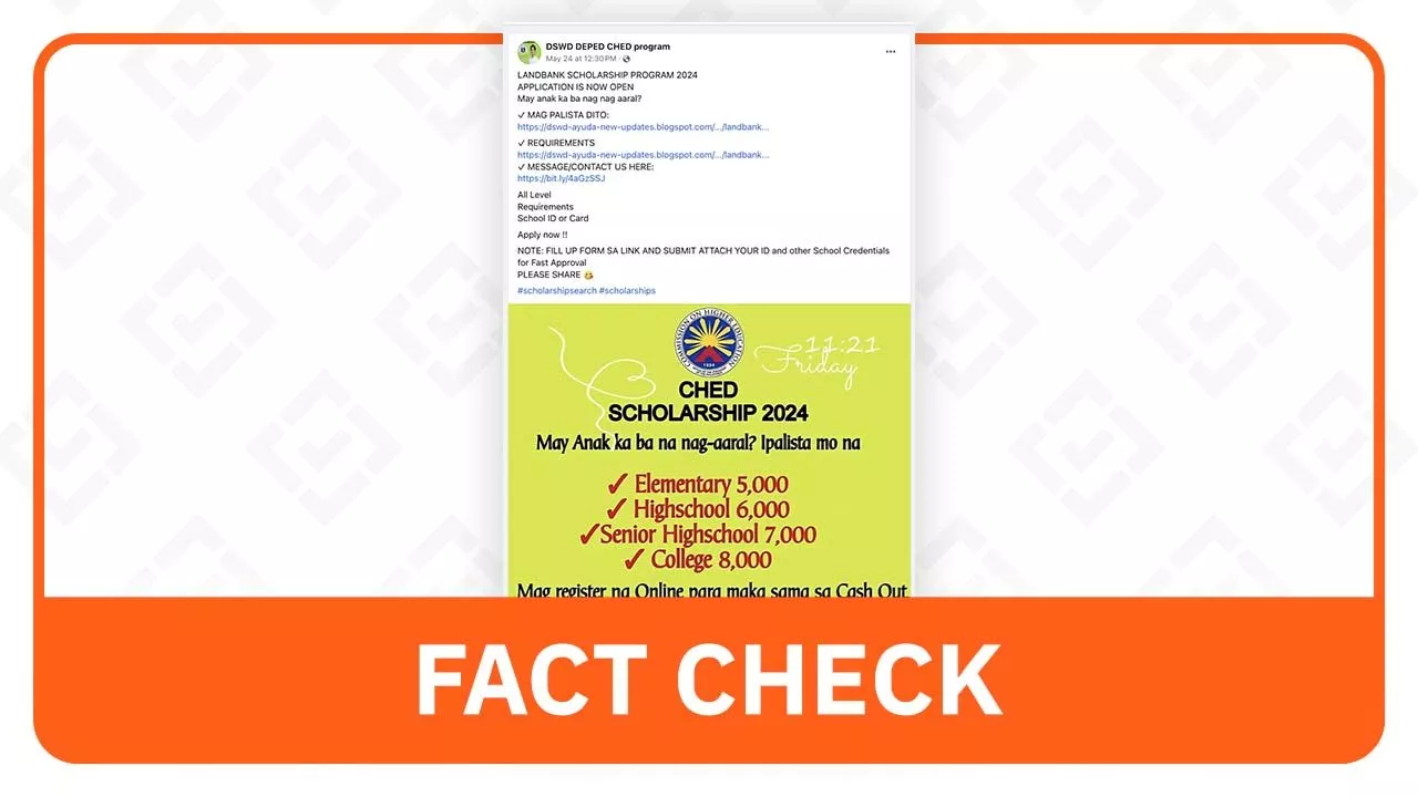 FACT CHECK: Link for ‘CHED Scholarship Program 2024’ is fake