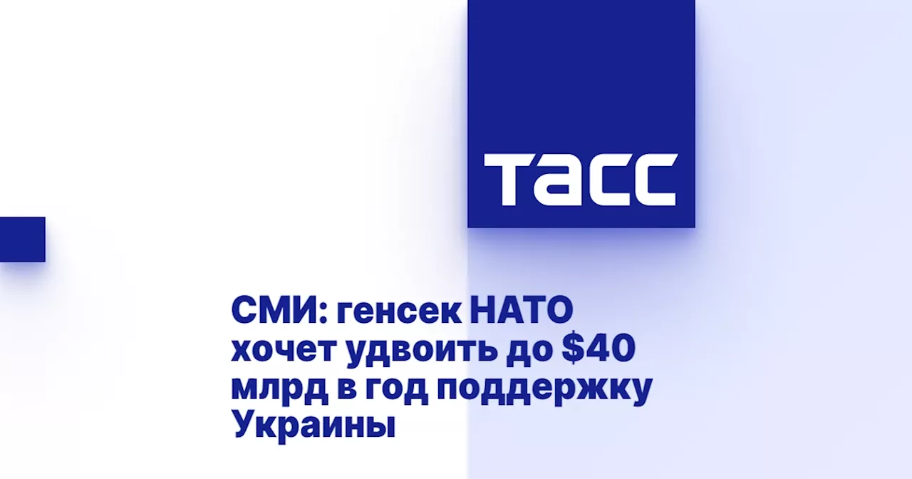 СМИ: генсек НАТО хочет удвоить до $40 млрд в год поддержку Украины